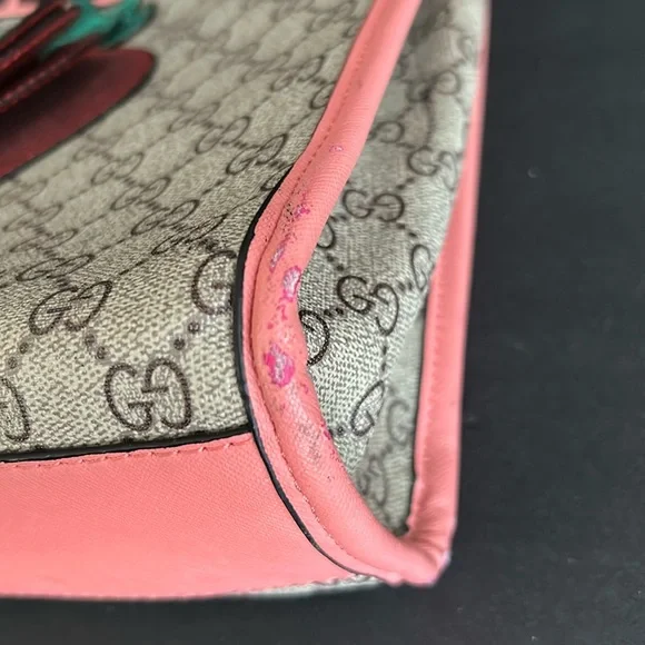 Tote with Strawberry Design - Pink and Gray - Picture 8 of 12